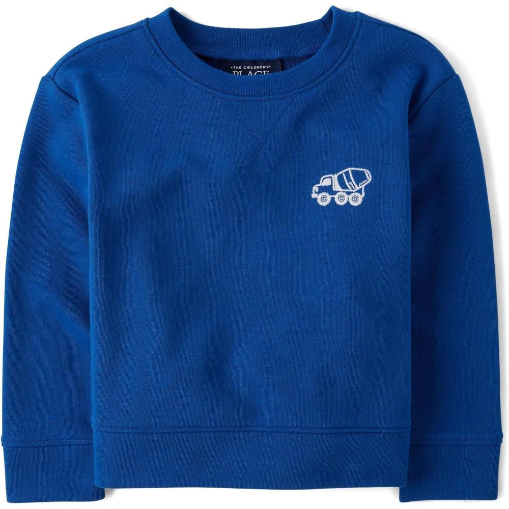 imageThe Childrens Place Boys and Toddler Pullover Crew Neck SweatshirtHuron Blue