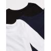 The Children’s Place Baby-Girls and Toddler Basic Long Sleeve Layering Tees(Black/Tidal/White 3-pack)