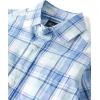 The Children’s Place Big Boys’ Long Sleeve Poplin Button Down Shirt(Aqua Plaid)