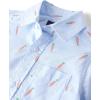 The Children’s Place Big Boys’ Long Sleeve Poplin Button Down Shirt(Blue Carrot Print)