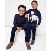 The Children’s Place Big Boys’ Long Sleeve Poplin Button Down Shirt(Christmas Truck Print)