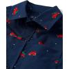 The Children’s Place Big Boys’ Long Sleeve Poplin Button Down Shirt(Christmas Truck Print)
