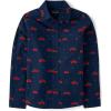 The Children’s Place Big Boys’ Long Sleeve Poplin Button Down Shirt(Christmas Truck Print)
