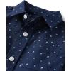 The Children’s Place Big Boys’ Long Sleeve Poplin Button Down Shirt(Navy Geo)