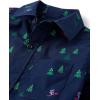The Children’s Place Big Boys’ Long Sleeve Poplin Button Down Shirt(Tidal Trees)