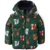The Children’s Place Baby and Toddler Boys’ Medium Weight Wind-Resistant, Water-Resistant Puffer Jacket(Spruce Shade)