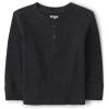 The Children’s Place Baby-Boys and Toddler Long Sleeve Thermal Henley Shirt(Pitch Black)