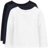 The Children’s Place Baby-Girls and Toddler Basic Long Sleeve Layering Tees(Black/Tidal/White 3-pack)