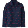 The Children’s Place Big Boys’ Long Sleeve Poplin Button Down Shirt(Christmas Truck Print)