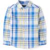The Children’s Place Big Boys’ Long Sleeve Poplin Button Down Shirt(Sun Valley Plaid)