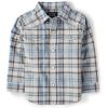 The Children’s Place Big Boys’ Long Sleeve Poplin Button Down Shirt(Western Plaid)