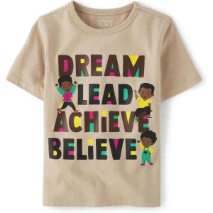 The Children’s Place Baby-Girls and Toddler Basic Long Sleeve Layering Tees(Dream Lead Achieve Believe)
