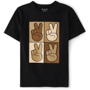 The Children’s Place Baby-Girls and Toddler Basic Long Sleeve Layering Tees(Peace Sign Square)