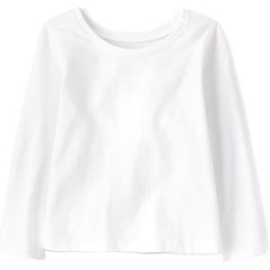 The Children’s Place Baby-Girls and Toddler Basic Long Sleeve Layering Tees(White Single)