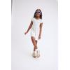 The Children’s Place Girls’ Plaid Stretch Jacquard Short Sleeve Dress(Fair Ivory)