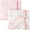 The Children’s Place Unisex-Baby and Newborn Swaddle Blankets(White Daisy 2-pack)