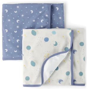 The Children’s Place Unisex-Baby and Newborn Swaddle Blankets(Icicle 2-pack)