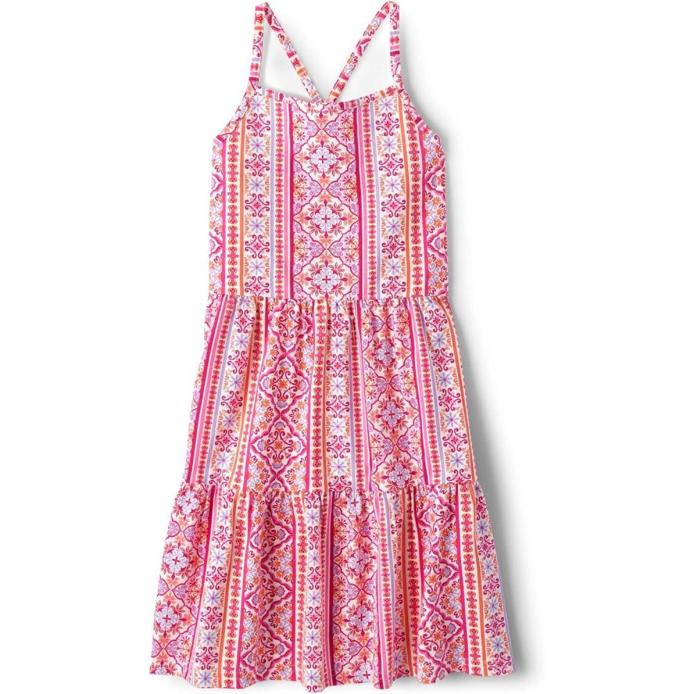 imageThe Childrens Place Girls Sleeveless Strappy Back Summer DressesCasual DressPink Print