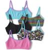 The Children’s Place Girls Bralette(Blue/Rainbow/Black Peace/Pink 5-pack)