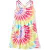 The Children’s Place,Short Sleeve Fashion Dress(Pink Tye Dye Swirl)