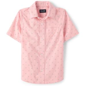 The Children’s Place Boys Short Sleeve Button Down Shirt(Lt Plum)