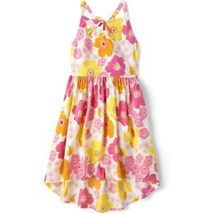 The Children’s Place Girls Sleeveless Strappy Back Summer DressesCasual Dress(Pink Yellow Floral)
