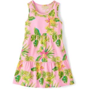The Children’s Place,Short Sleeve Fashion Dress(Luau Floral)