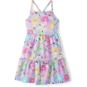 The Children’s Place,Short Sleeve Fashion Dress(Petal Purple Tiered)