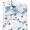 The Children’s Place Big Boys’ Long Sleeve Poplin Button Down Shirt(Holiday Print)