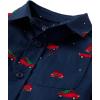 The Children’s Place Big Boys’ Long Sleeve Poplin Button Down Shirt(Holiday Truck Print)