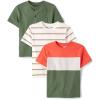 Orange Colorblock/Striped/Green 3-pack