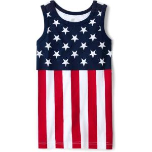 The Children’s Place Boys Sleeveless Tank Top Shirt(American Flag)