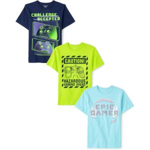 The Children’s Place Boys The Children’s Place Boys Short Sleeve Graphic T- Shirt 3-Pack(Challenge Accepted/Caution/Epic Gamer)