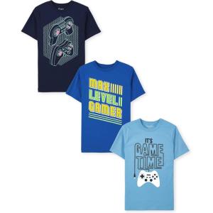 The Children’s Place Boys The Children’s Place Boys Short Sleeve Graphic T- Shirt 3-Pack(Controllers/Max Level/Game Time 3-pack)