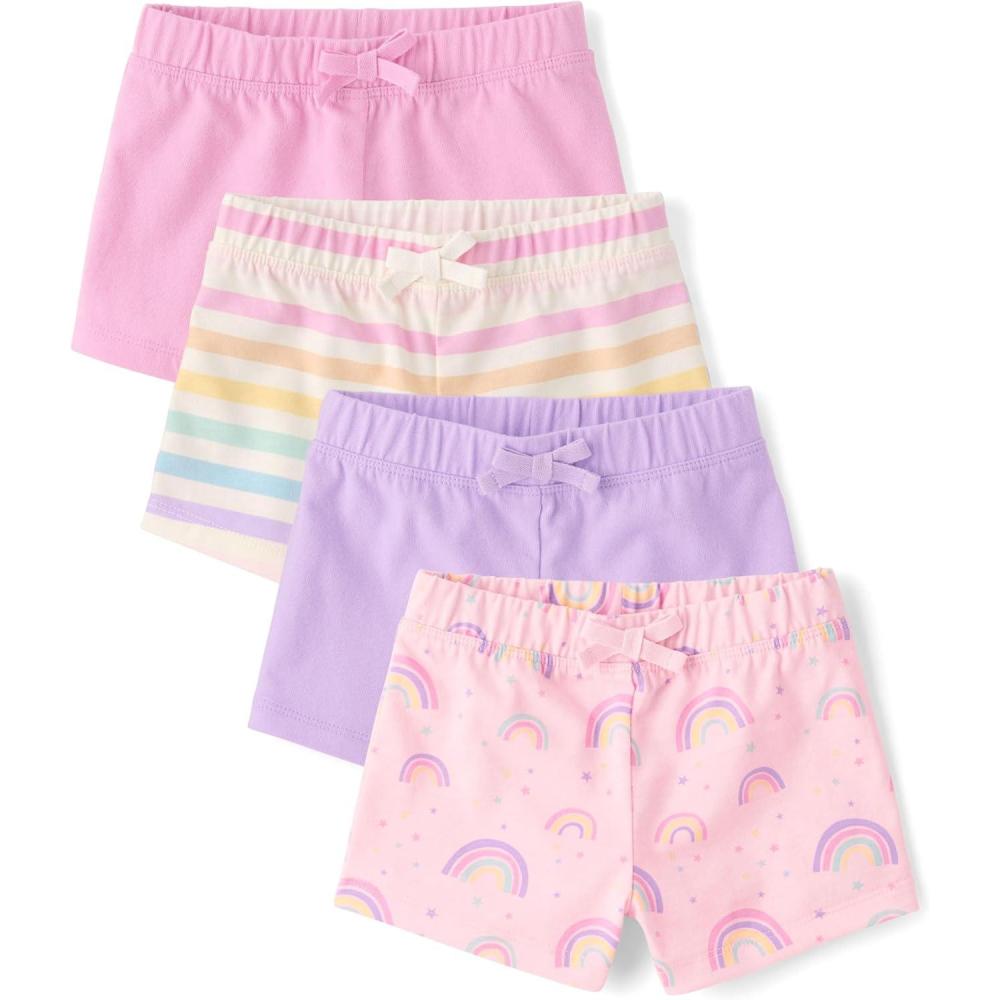 imageThe Childrens Place Baby Girls and Toddler Assorted Knit ShortsRainbow 4pack