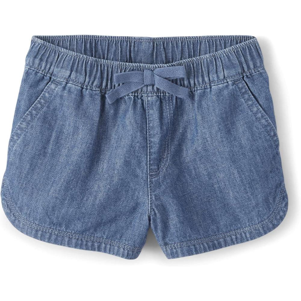 imageThe Childrens Place Baby Girls and Toddler Pull on Chambray ShortsRose Wash