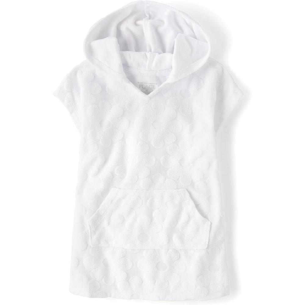 imageThe Childrens Place BabyGirls and Toddler Hooded Swim CoverupWhite Terry