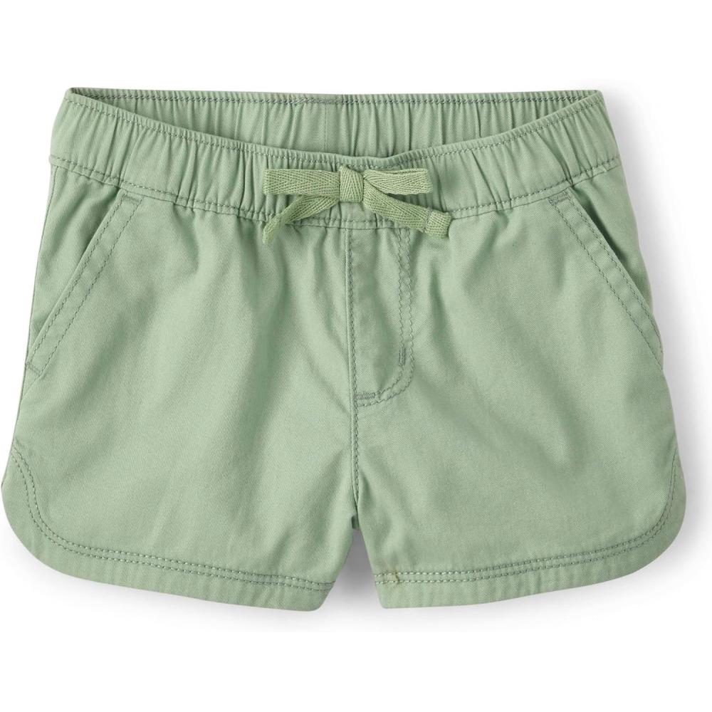 imageThe Childrens Place BabyGirls and Toddler Twill Pull on ShortsSoft Fern