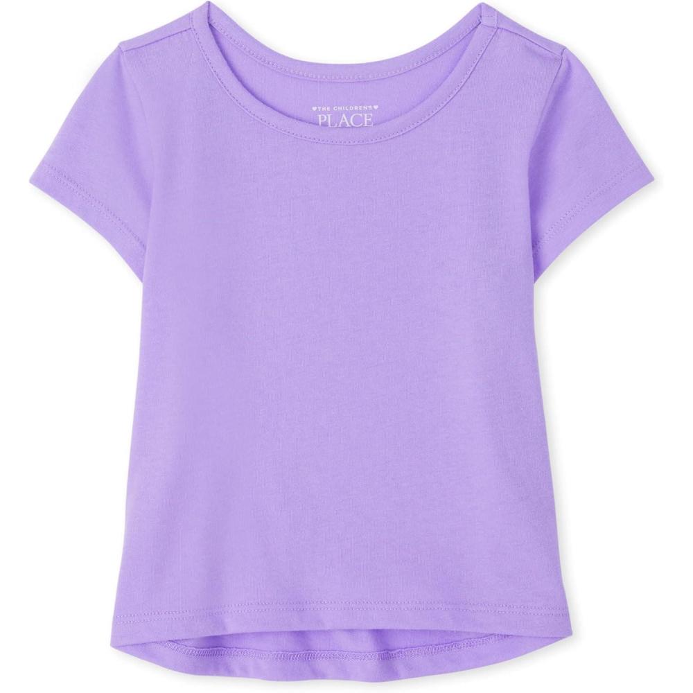 imageThe Childrens Place Girls The Childrens Place Baby and Toddler Girls High Low Basic Layering TeeLacrosse Violet