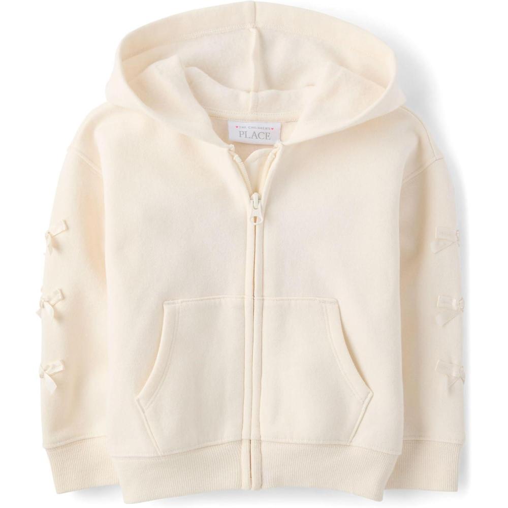 imageThe Childrens Place babygirls And Toddler Active Premium Fleece Zip Up SweatshirtWhite Bows