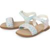 The Children’s Place girls Baby Girls and Toddler Flat Sandals With Adjustable Ankle Strap(Pastel Multicolor Braid)