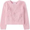 The Children’s Place Baby-Girls and Toddler Long Sleeve Crew Neck Pullover Sweater(Rose Mist Bows)