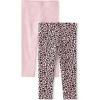 The Children’s Place Baby-Girls and Toddler Printed Leggings, Multipacks(Pink/Cheetah Print 2-pack)