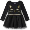 The Children’s Place baby girls Heart Mesh Tutu Dress(Black Cat)