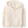 The Children’s Place baby-girls And Toddler Active Premium Fleece Zip Up Sweatshirt(White Bows)