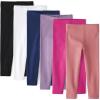 and Toddler Assorted Solid Leggings, Multipacks(Assorted Solids 6-pack)