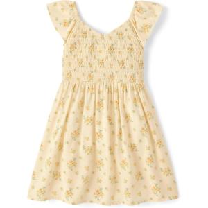 The Children’s Place Baby Girls’ and Toddler Short Sleeve Smocked Summer Dresses(Flutter Yellow)