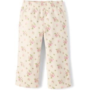 The Children’s Place Baby-Girls and Toddler Active Premium Fleece Wide Leg Lounge Pants(White Daisy)