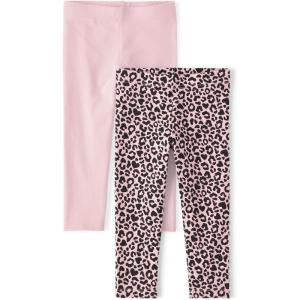 The Children’s Place Baby-Girls and Toddler Printed Leggings, Multipacks(Pink/Cheetah Print 2-pack)