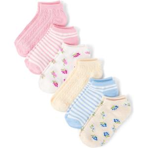The Children’s Place Girls Ankle Socks Variety Pack(Ditsy 6-pack)